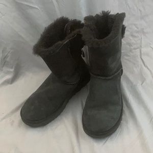 Black ribbon ugg boots